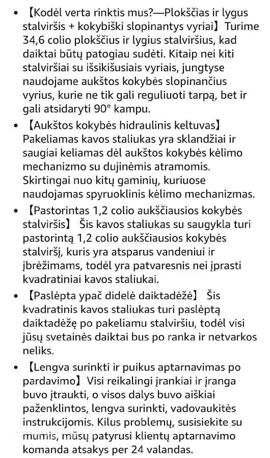 Kavos,darbo staliukas su įkrovimo stotele - nuotraukos Nr. 5