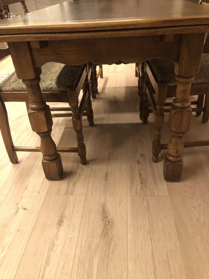 Ąžuolinis stalas ir 8ąžuolinės kėdės - nuotraukos Nr. 5