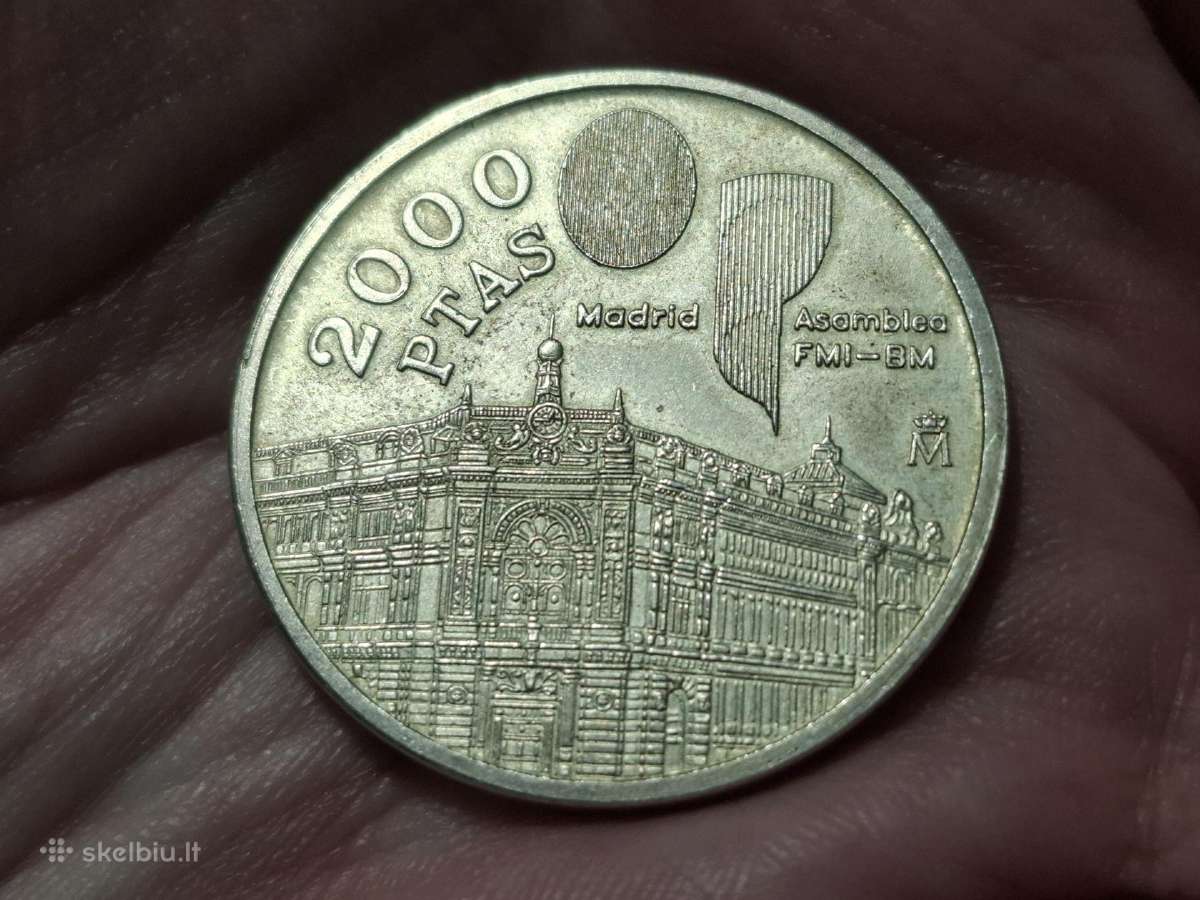 Ispanija 2000 pesetų 1994 sidabras proginė