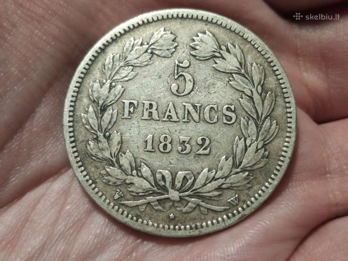 Prancūzija 5 frankai 1832 sidabras