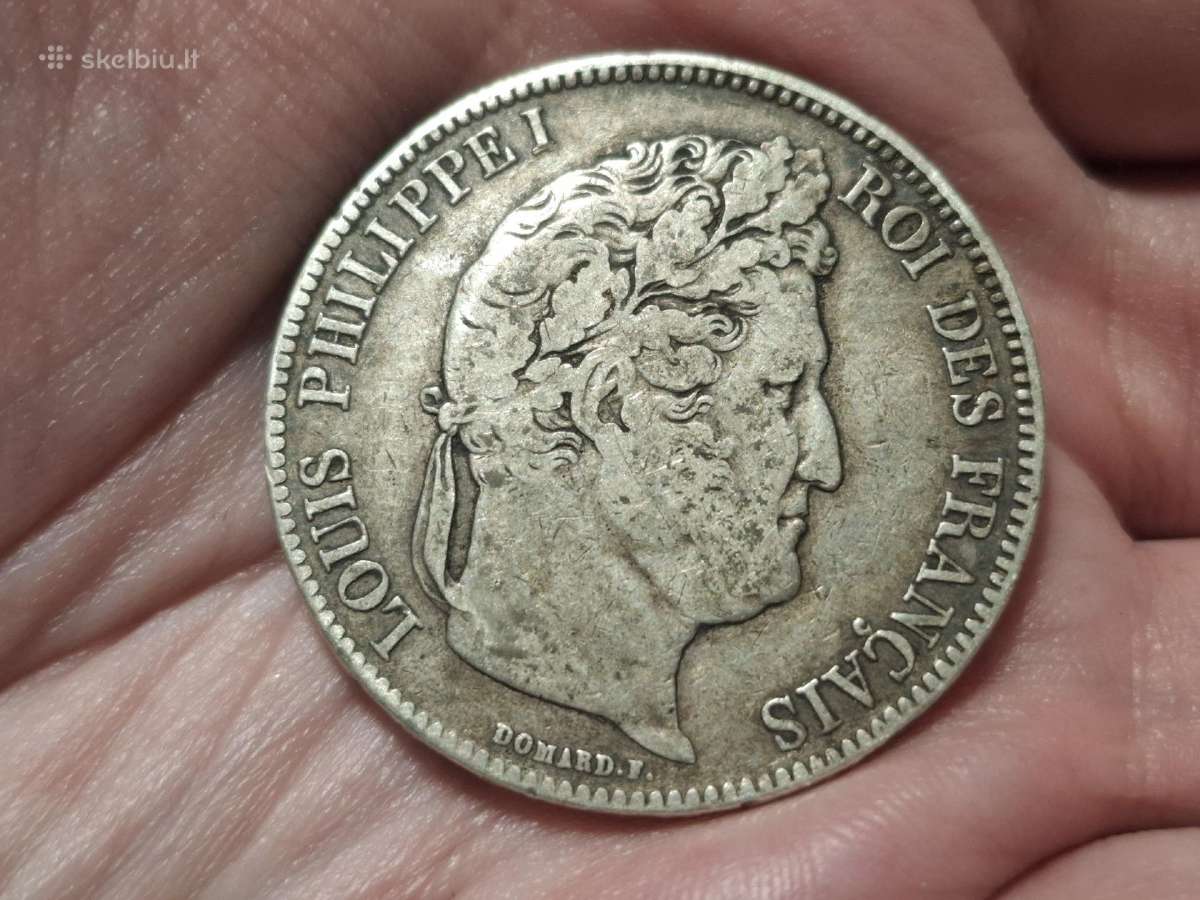 Prancūzija 5 frankai 1832 sidabras - nuotraukos Nr. 2