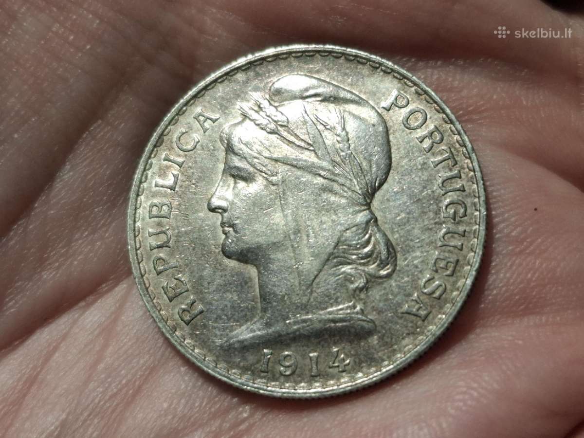 Portugalija 50 sentavų 1914 sidabras - nuotraukos Nr. 2