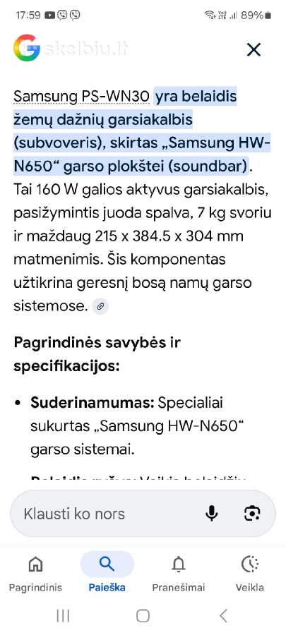 Samsung subas - nuotraukos Nr. 3