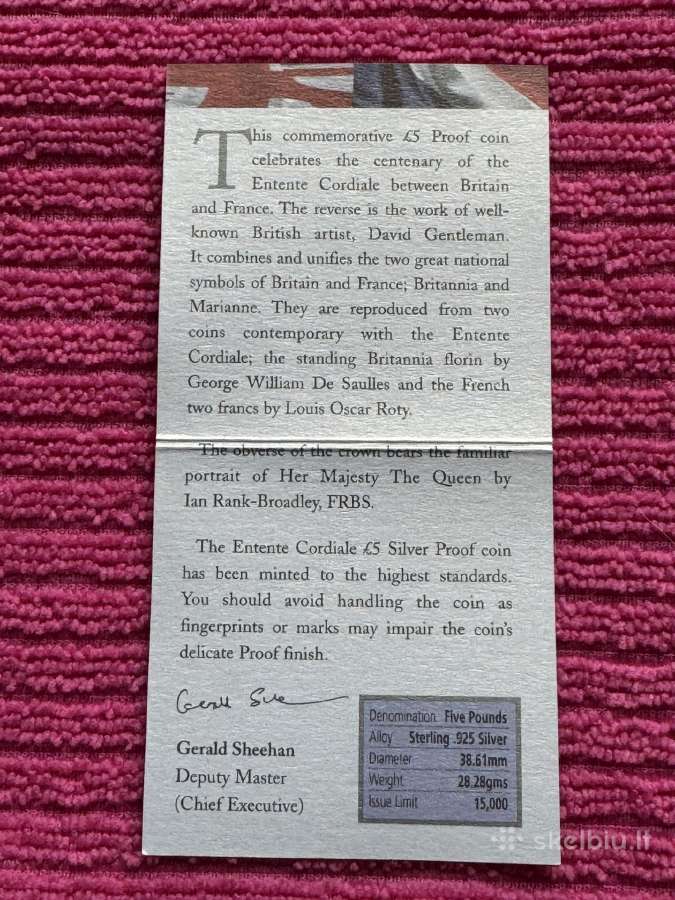 Moneta UK 2004m. 5 svarai, sidabras(.925) - nuotraukos Nr. 5