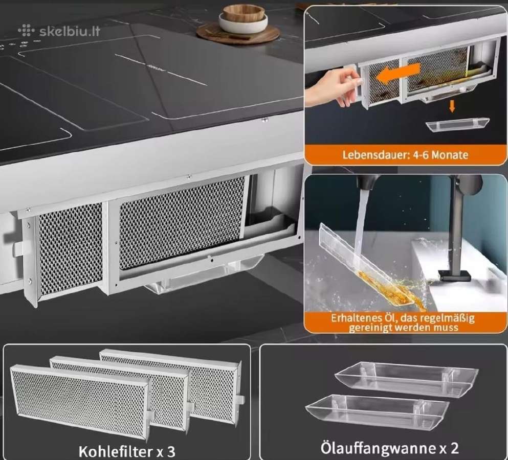 60cm Indukcinė kaitlentė Karinear su gartraukiu - nuotraukos Nr. 8