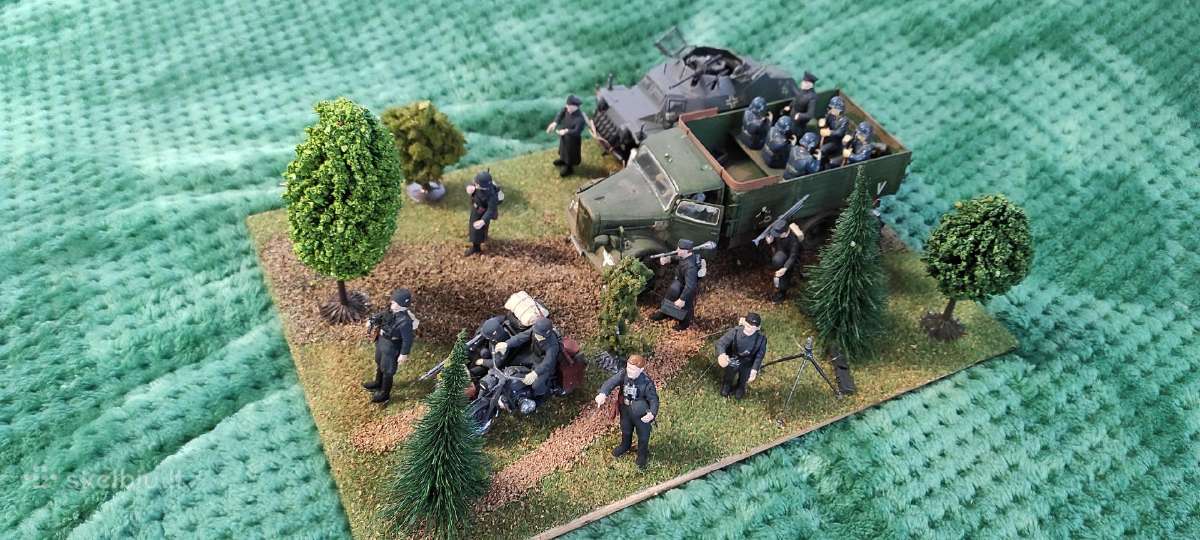 1:35 Diorama 1:35 Tanku modeliu Vermachtas