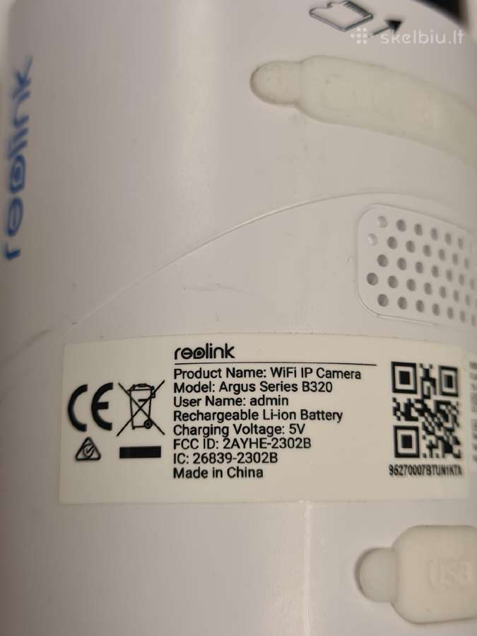 Reaolink Argus Series B320 Wi-fi stebėjimo kamera - nuotraukos Nr. 5