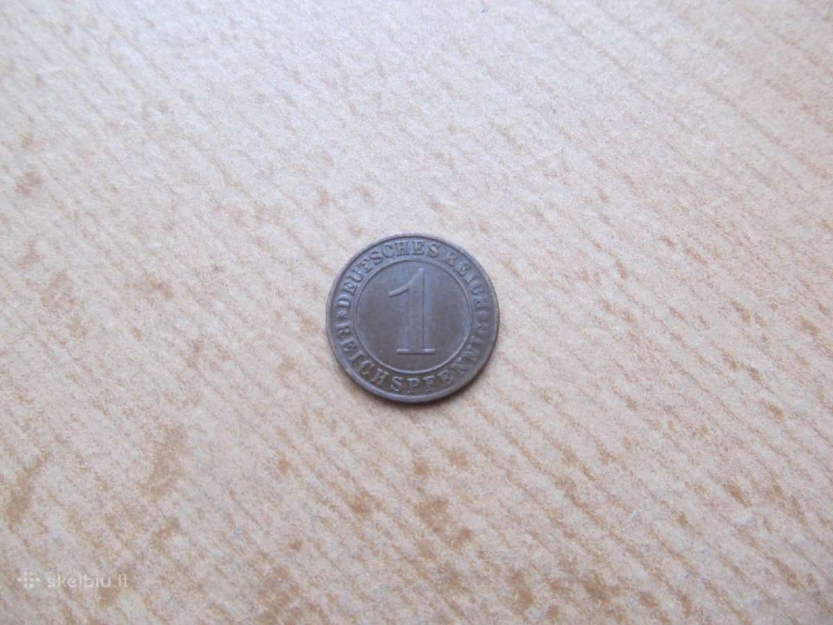 1 reichspfennig , Vokietija , 1934 A, D - nuotraukos Nr. 3