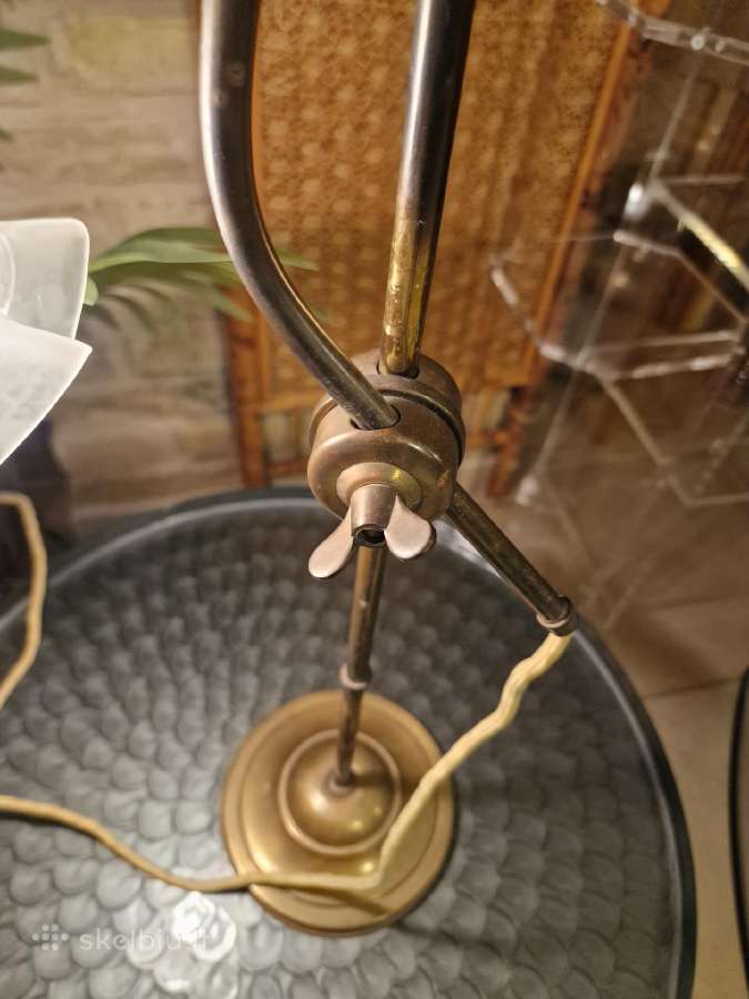 Vintažinė Art Nouveau žalvarinė stalo lempa - nuotraukos Nr. 34