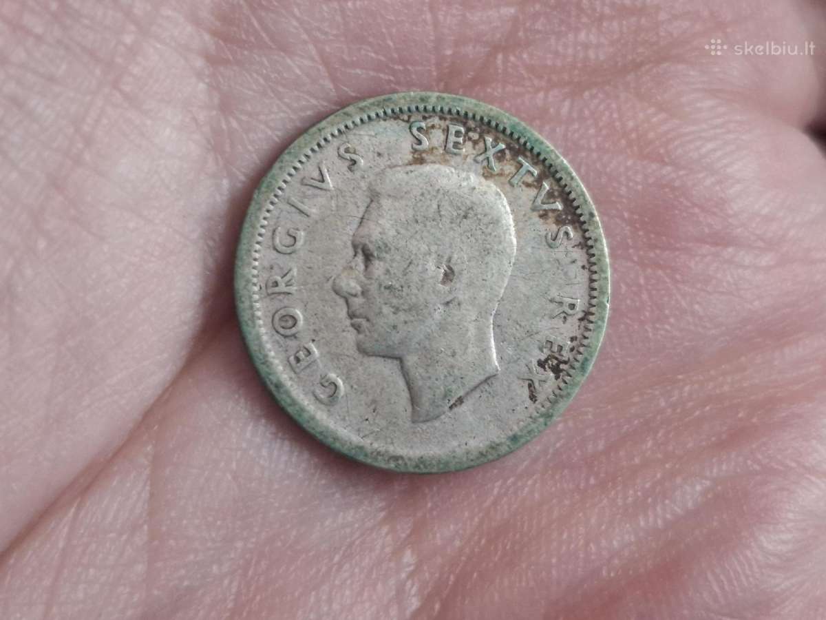 Pietų Afrika 6 pencai 1950 sidabras - nuotraukos Nr. 2
