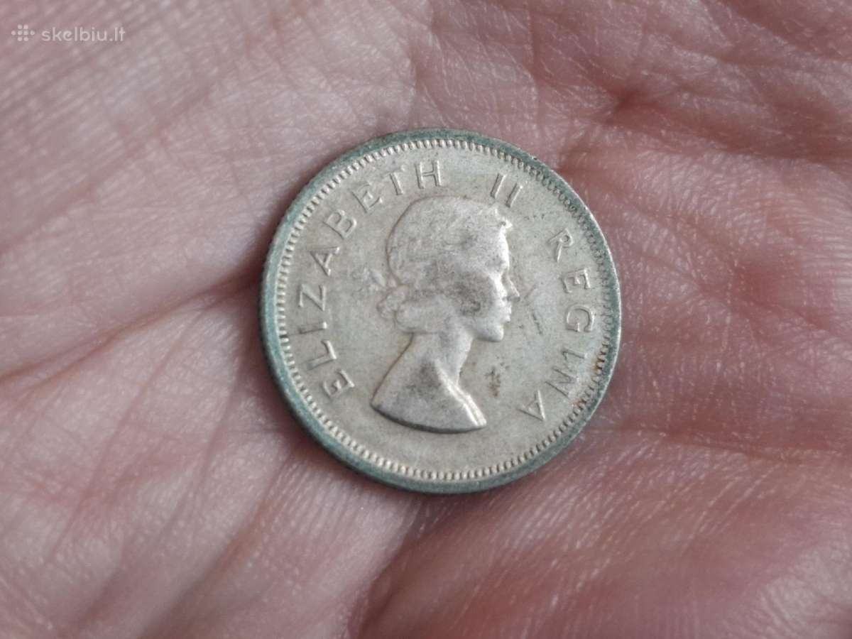 Pietų Afrika 6 pencai 1954 sidabras - nuotraukos Nr. 2