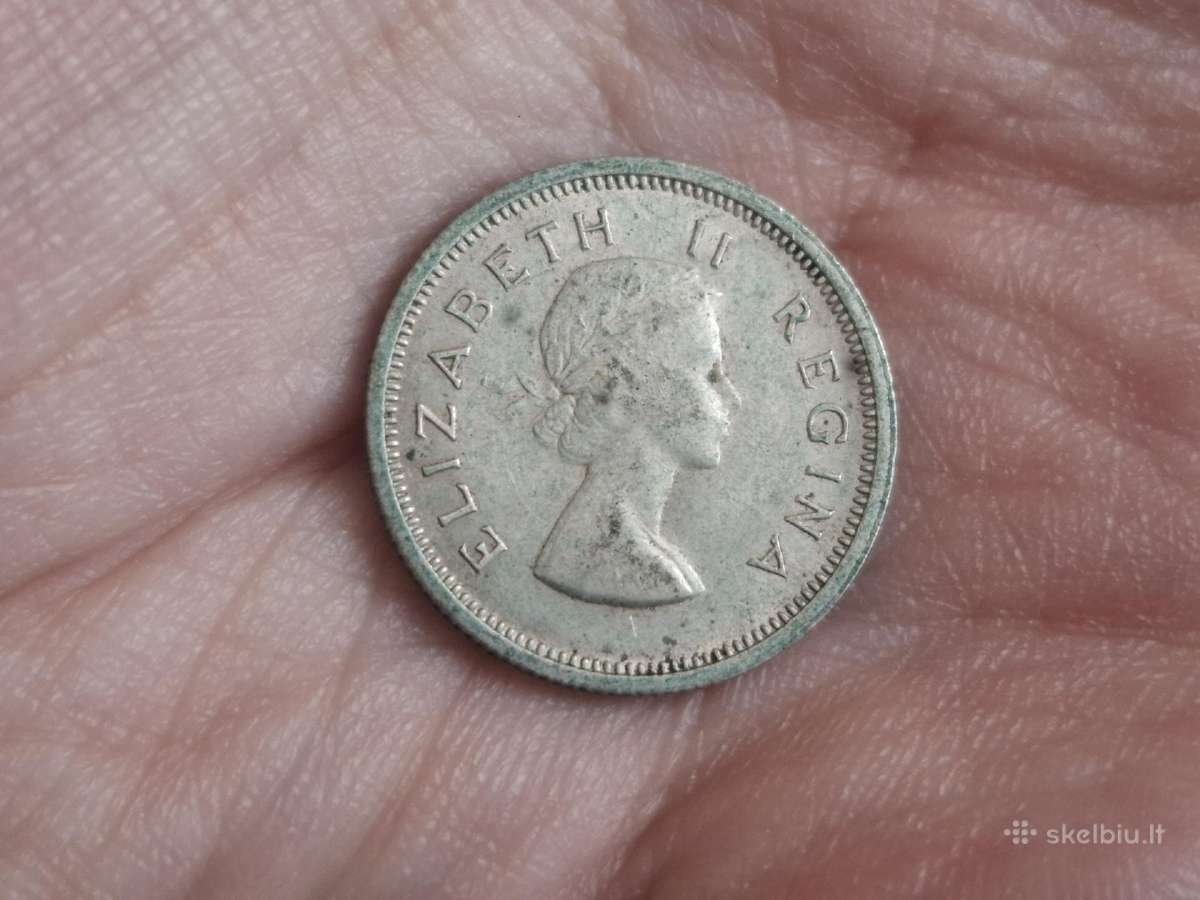 Pietų Afrika 6 pencai 1957 sidabras - nuotraukos Nr. 2