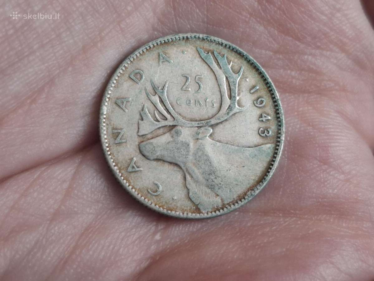 Kanada 25 centai 1943 sidabras