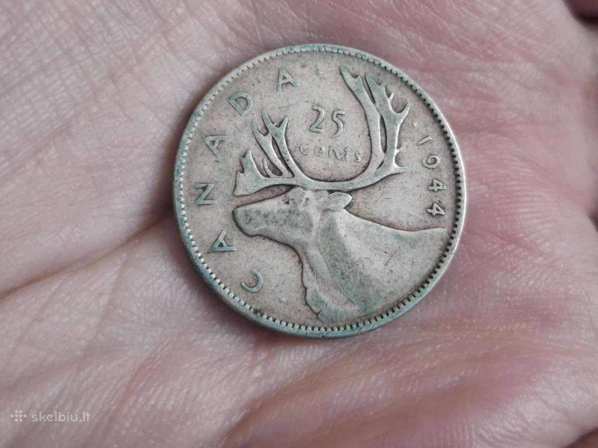 Kanada 25 centai 1944 sidabras