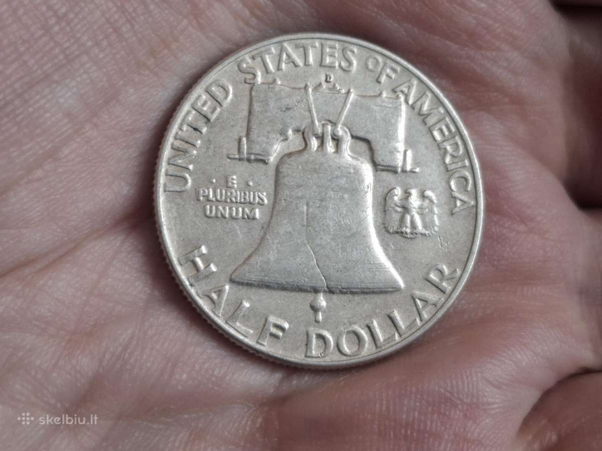 JAV 1/2 dolerio 1954 D sidabras