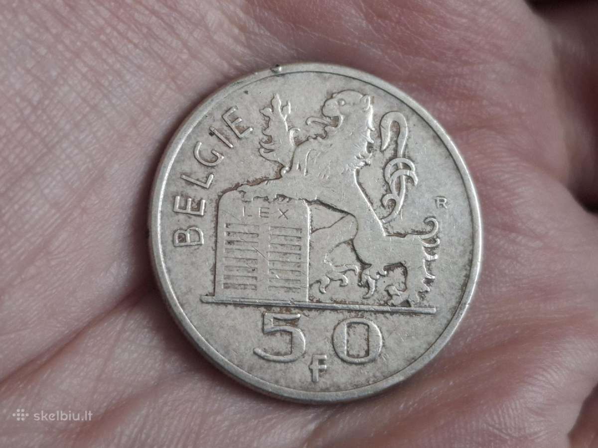 Belgija 50 frankų 1950 sidabras