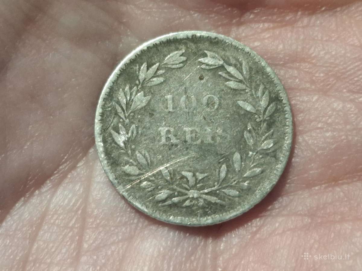Portugalija 100 reis 1859 sidabras