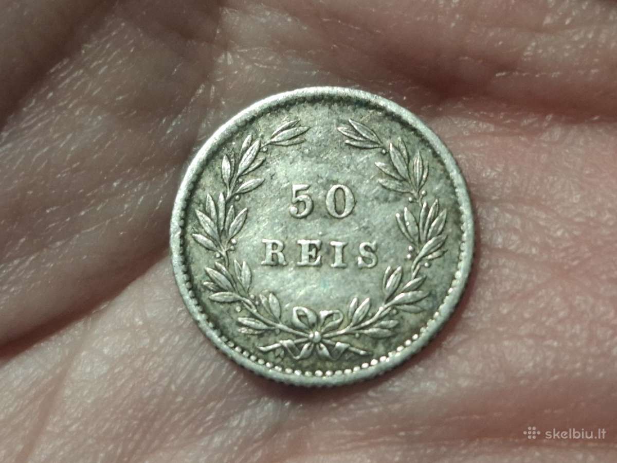 Portugalija 50 reis 1889 sidabras