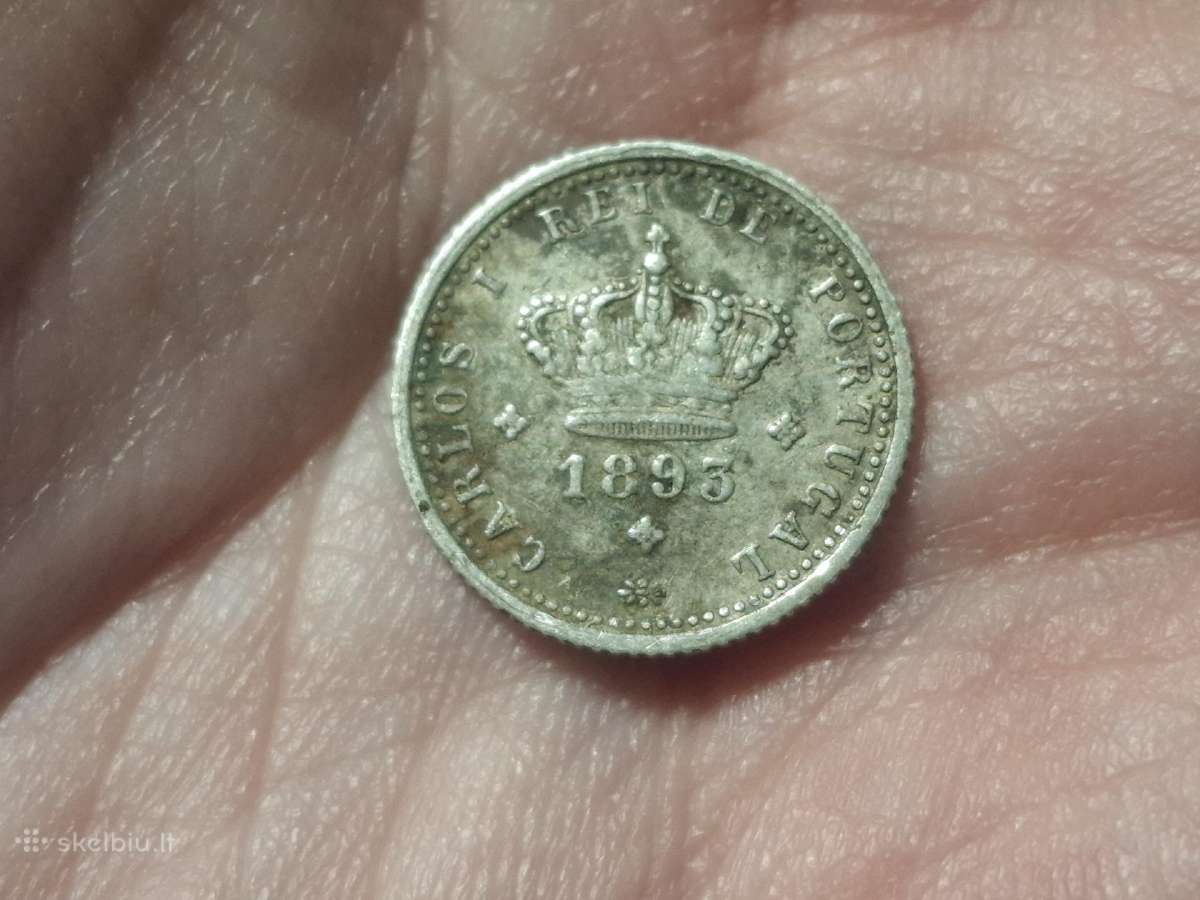 Portugalija 50 reis 1893 sidabras - nuotraukos Nr. 2