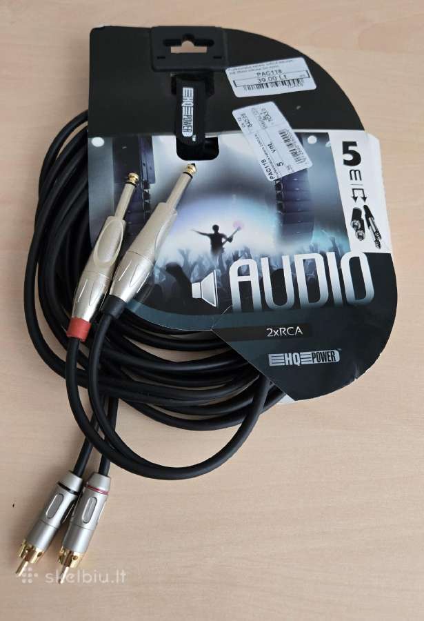 Kabelis 2xrca 5m 2x6.35 mm