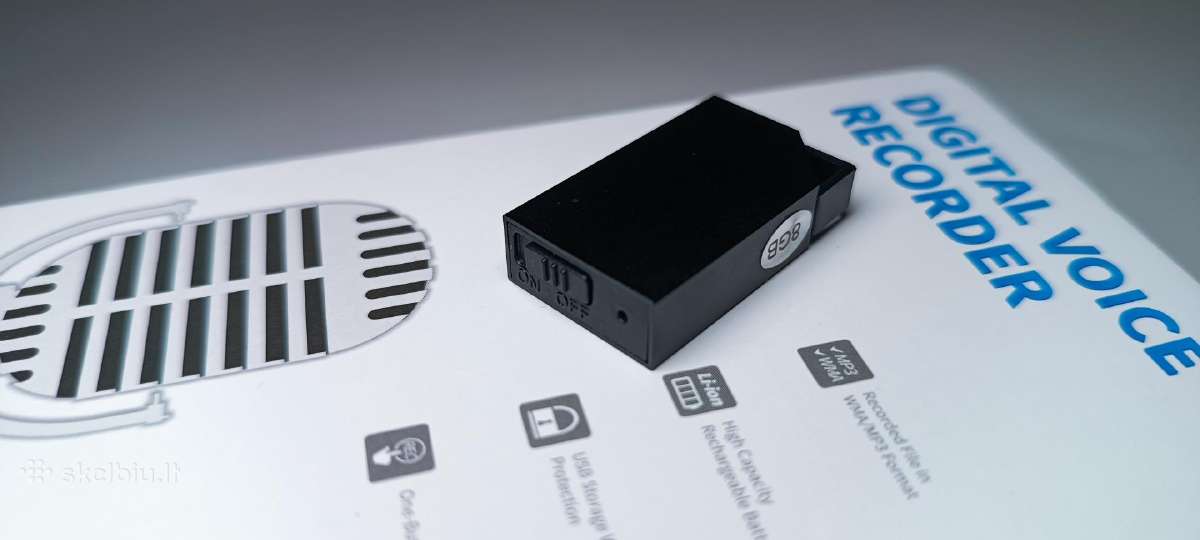 Slaptas Mini diktofonas 8gb - nuotraukos Nr. 3