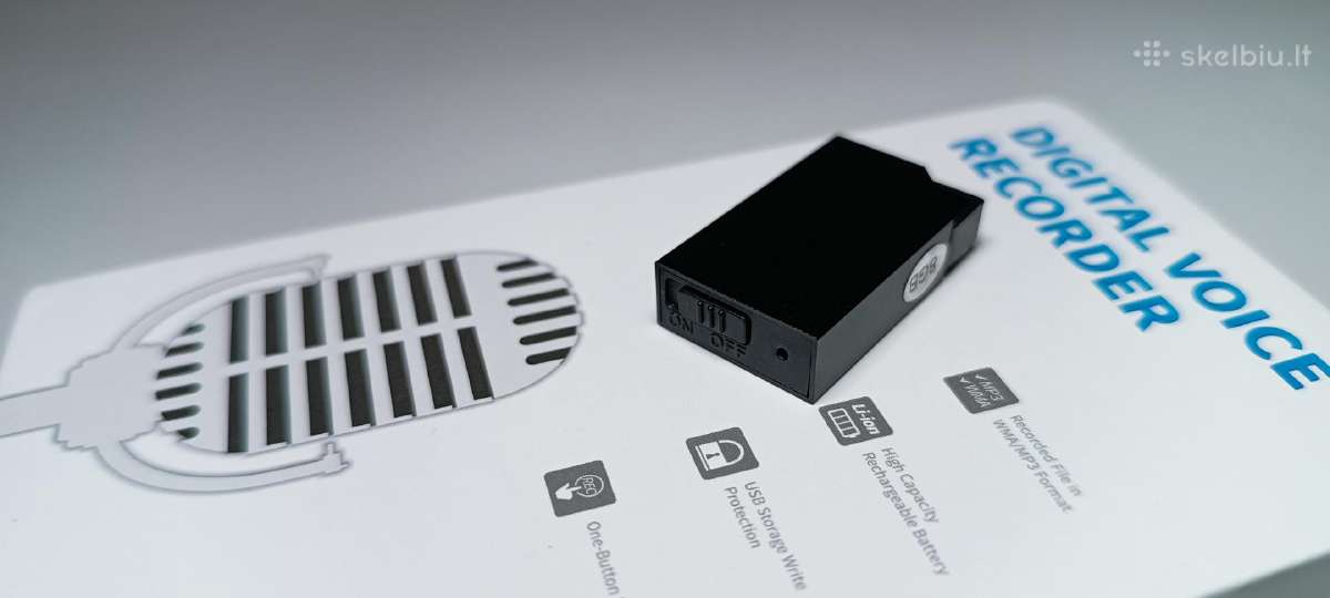 Slaptas Mini diktofonas 8gb - nuotraukos Nr. 5