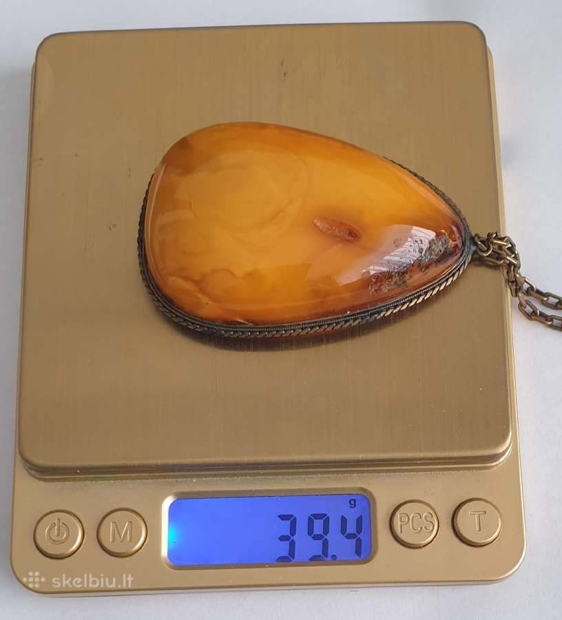 Gintaras Vintažinis Gintarinis pakabukas 39 gr - nuotraukos Nr. 2