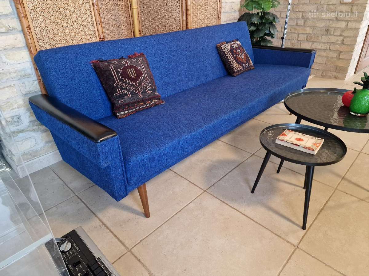 Vintažinė mid century modern sofa lova - nuotraukos Nr. 3