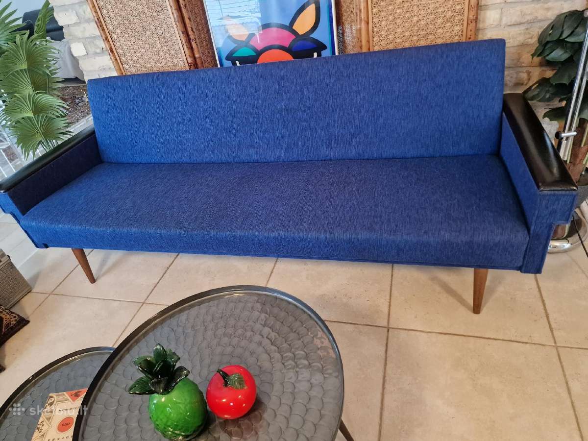 Vintažinė mid century modern sofa lova - nuotraukos Nr. 14