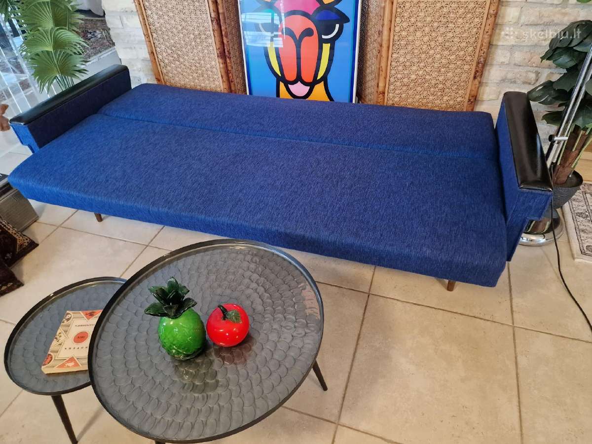 Vintažinė mid century modern sofa lova - nuotraukos Nr. 15