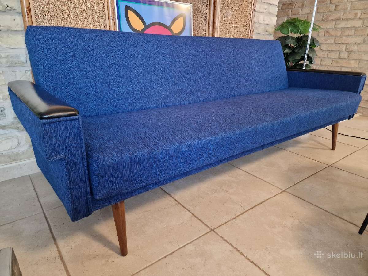 Vintažinė mid century modern sofa lova - nuotraukos Nr. 18