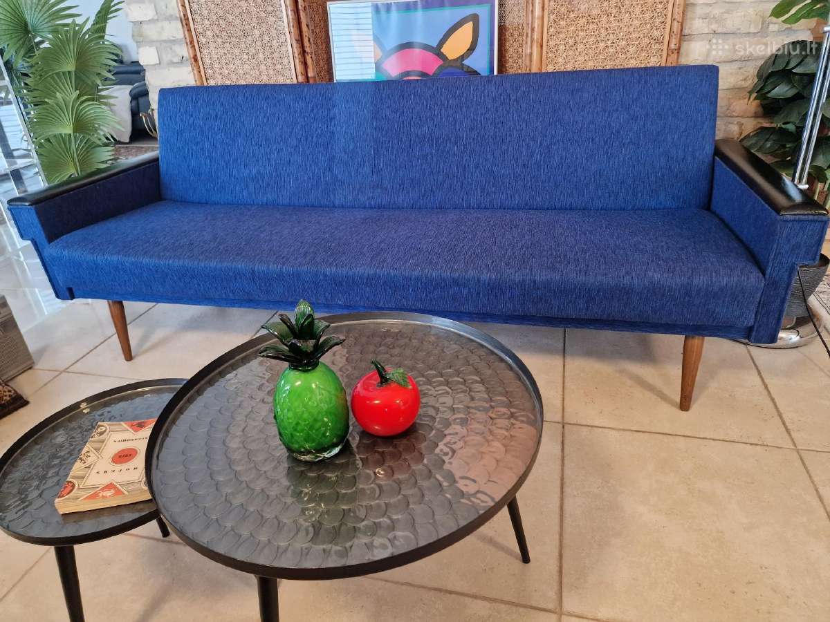Vintažinė mid century modern sofa lova - nuotraukos Nr. 21