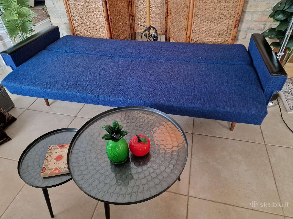 Vintažinė mid century modern sofa lova - nuotraukos Nr. 23
