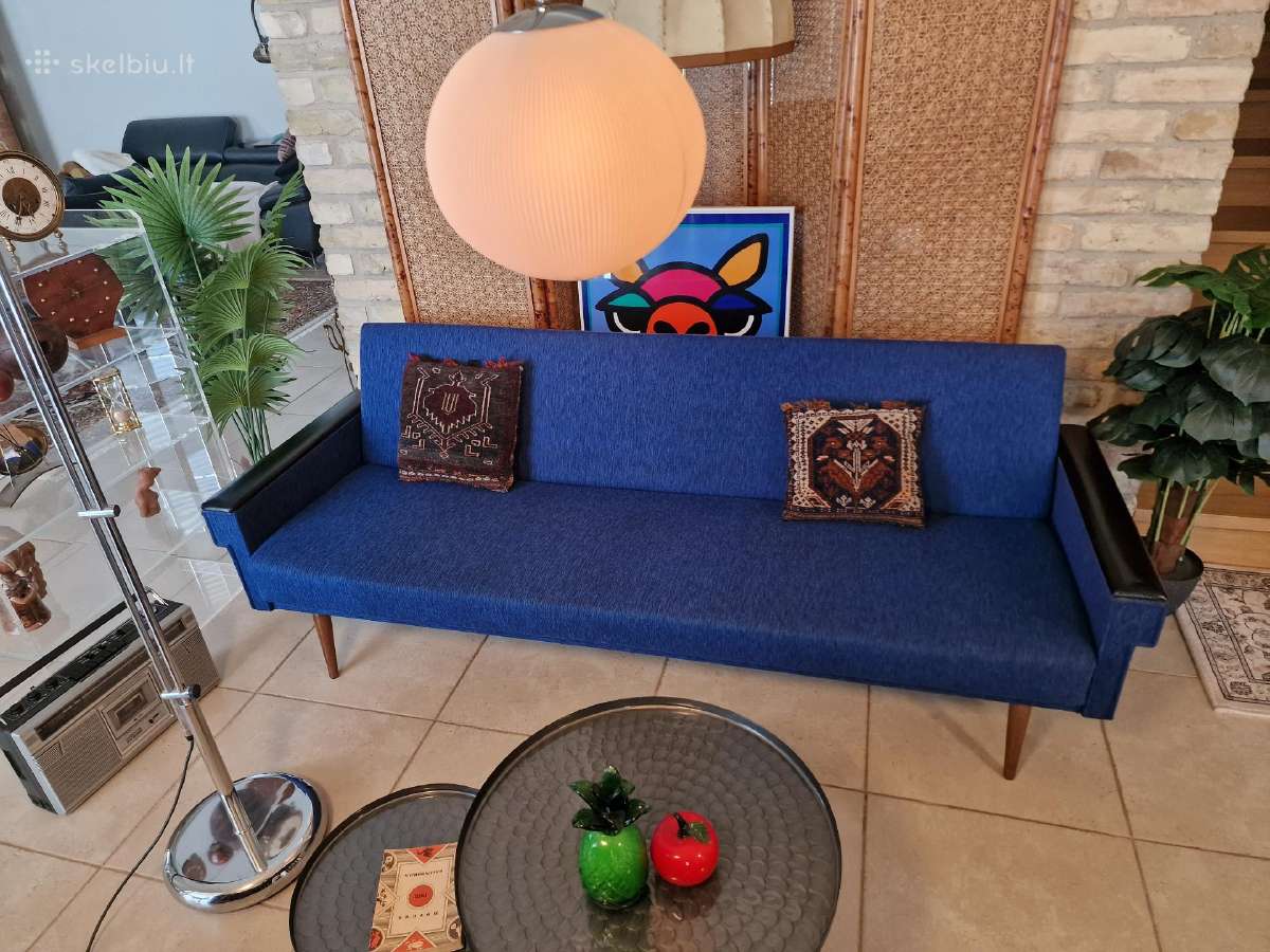 Vintažinė mid century modern sofa lova - nuotraukos Nr. 29