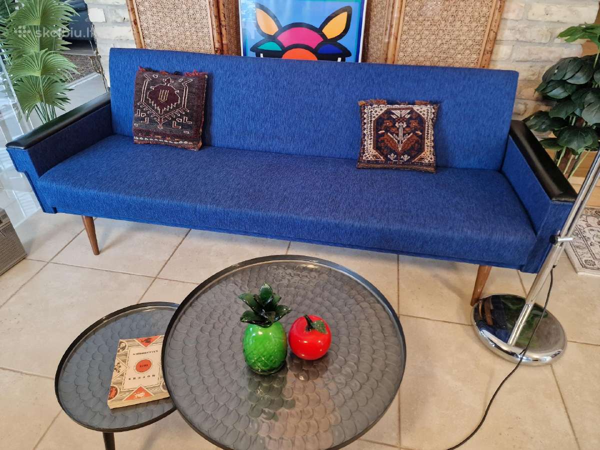 Vintažinė mid century modern sofa lova - nuotraukos Nr. 35
