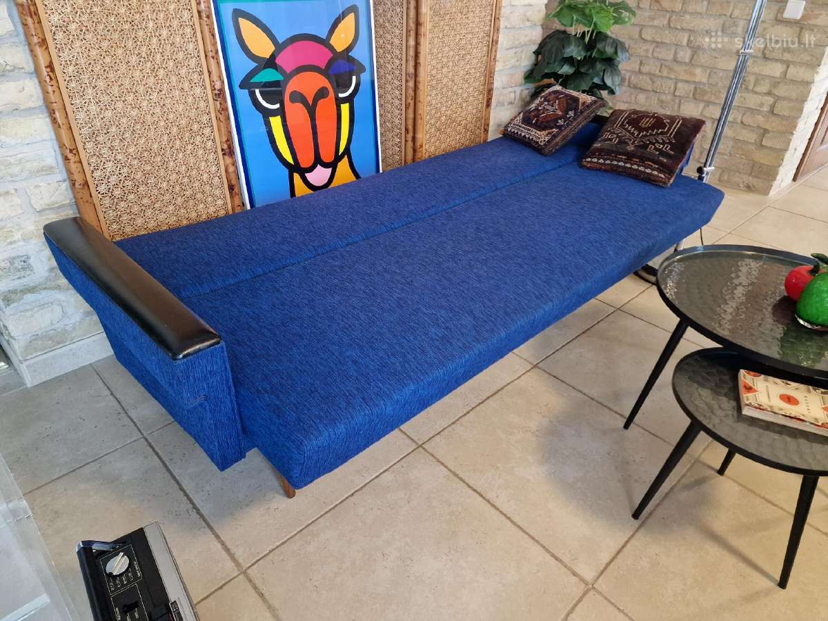 Vintažinė mid century modern sofa lova - nuotraukos Nr. 37