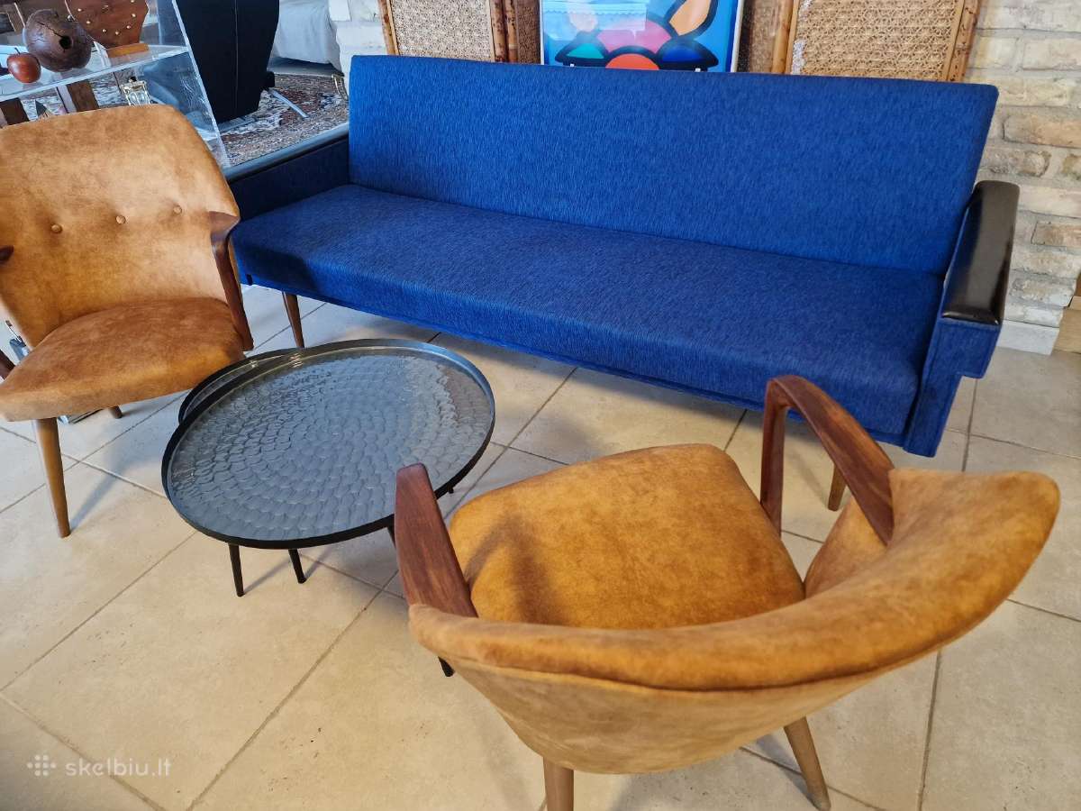 Vintažinė mid century modern sofa lova - nuotraukos Nr. 38