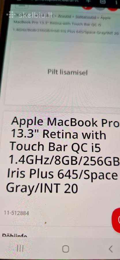 MacBook pro 13.3 2021m - nuotraukos Nr. 4