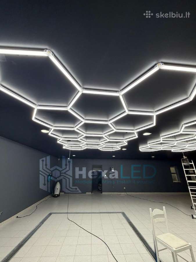 Hexagon LED apšvietimas studijoms,patalpoms, garaž - nuotraukos Nr. 3