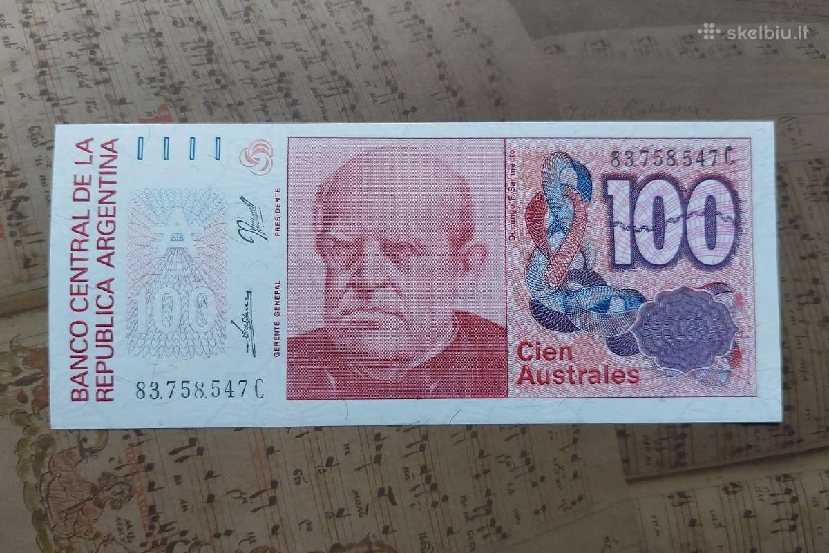 100 australes Argentina unc
