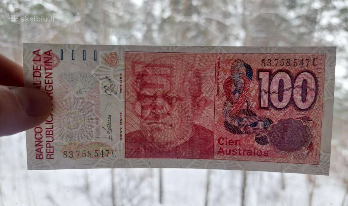 100 australes Argentina unc - nuotraukos Nr. 3