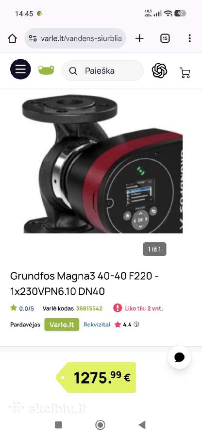Grundfos Magna3 40–40 F220
