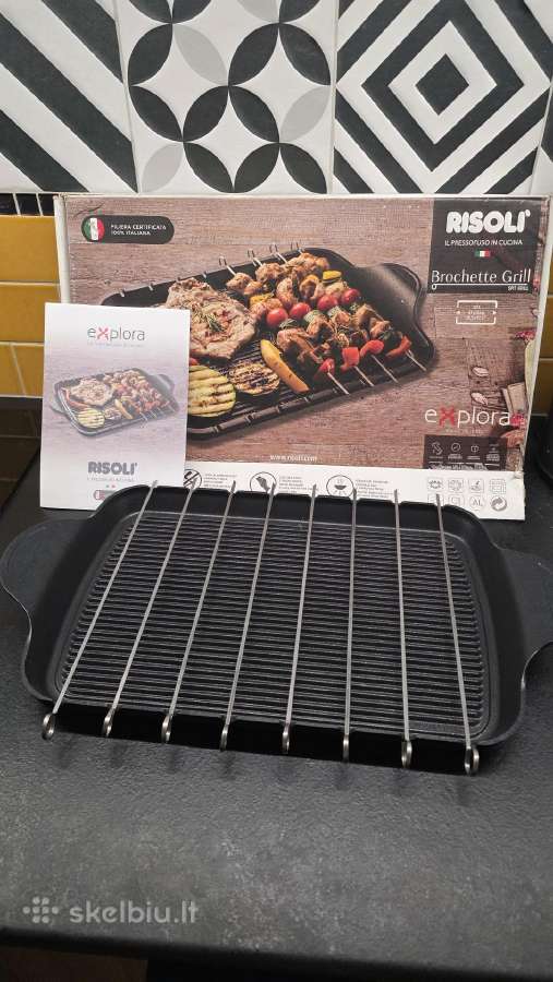 Nauja Grilio plokštė su iešmais Risoli Brochette