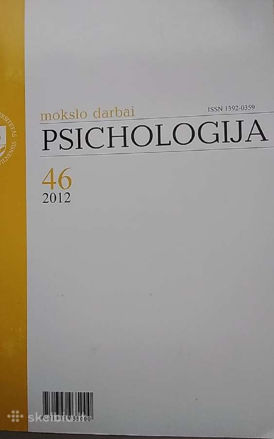Mokslo darbai psichologija 46 tomas 2012 m