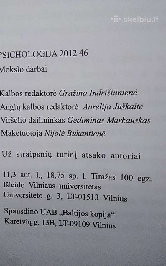 Mokslo darbai psichologija 46 tomas 2012 m - nuotraukos Nr. 4