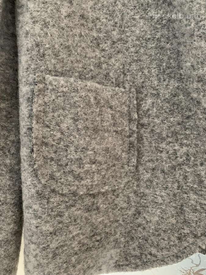 Moteriškas pilkas švarkas su vilna L-XL - nuotraukos Nr. 3
