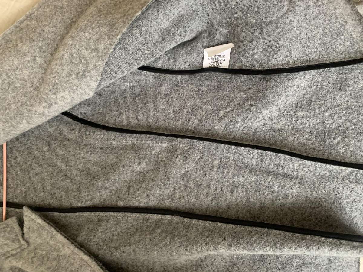 Moteriškas pilkas švarkas su vilna L-XL - nuotraukos Nr. 6