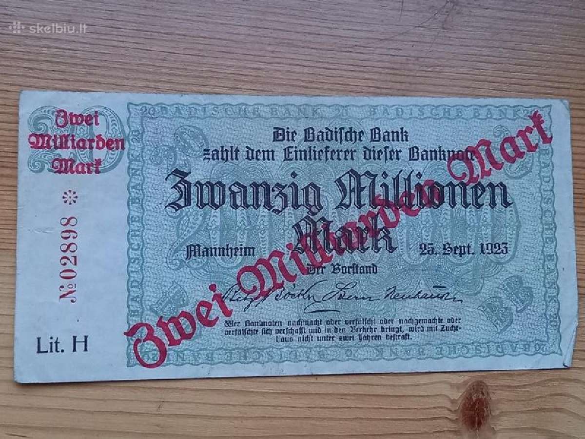 Vokietija 1923 20mln convert 2mljrd mark (notgeld)