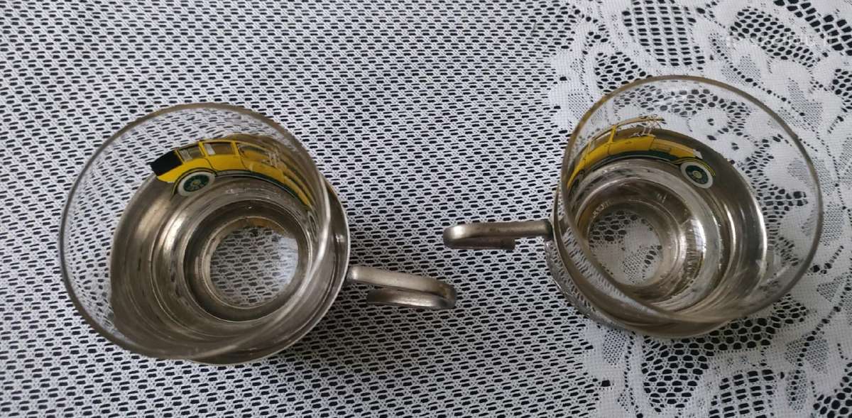 Stiklinės metaliniuose laikikliuose podstakannikai - nuotraukos Nr. 4