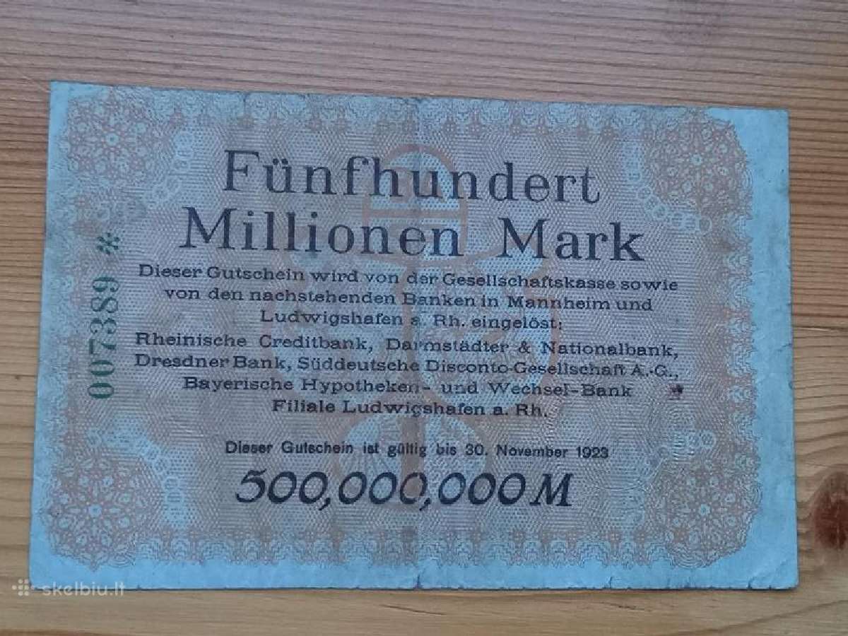 Vokietija 1923 500.000.000 markiu (notgeldas) - nuotraukos Nr. 2